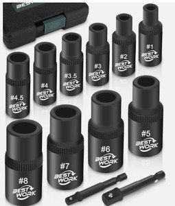 lot 2020 image: Bestwork 12-Piece Tap Socket Set Model BS2220