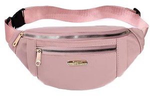 lot 14134 image: Pink Waist Bag with Adjustable Straps and Dual Zippers
