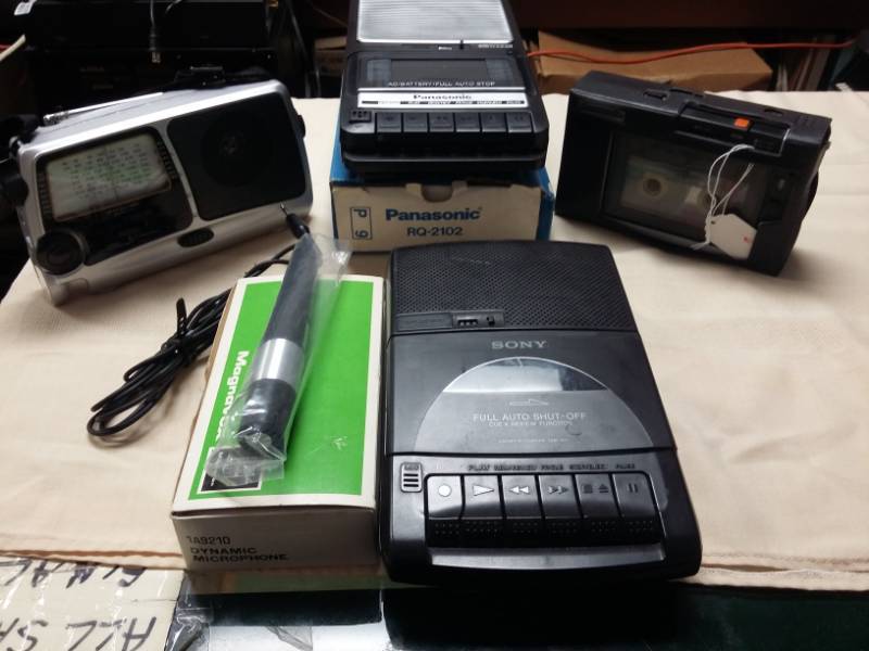 lot 4037 image: Three Cassette Players with Microphone