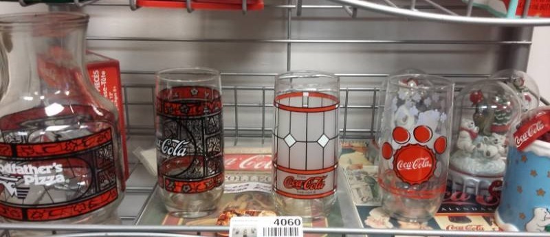 lot 4060 image: Collectible Coca-Cola Carafe, Glassware, Mugs & More
