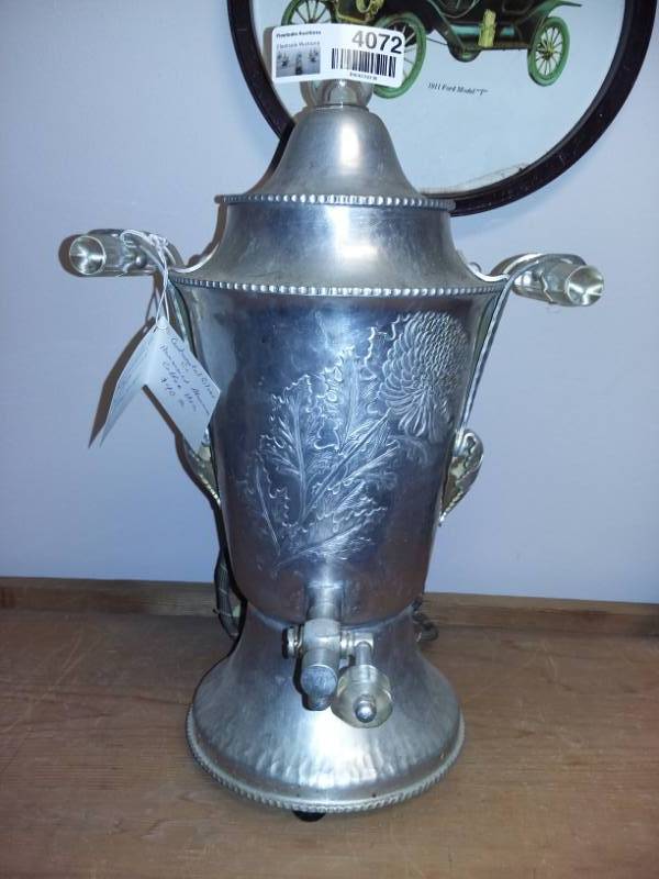 lot 4072 image: Vintage Coffee Maker  Urn Silver color