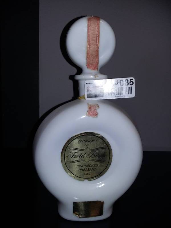 lot 4085 image: Field Birds 1st Ed. Ringnecked Pheasant 1969 Whiskey Decanter - Tax Stamp Still on it.