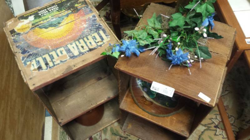 lot 4129 image: Pr of Divided Wooden Crates and Contents Included