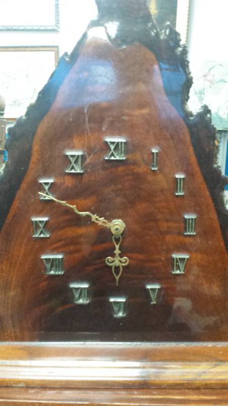 lot 4133 image: Two Wood Slices Made into Clocks