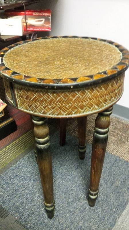 lot 4155 image: Round Occasional Table with Drawer