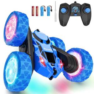 lot 1604 image: Hamdol STEM Remote Control Car for Kids Ages 6-12, 4WD RC Stunt Car with LED Wheel Lights and 360° Flips, 2.4GHz Fast Electric Toy for Boys 8-10, Educational Gift for Birthday or Valentines