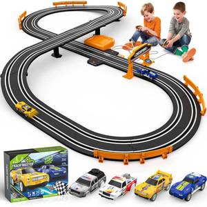 lot 1608 image: Slot Car Race Track Sets for Boys, Race Car Track with 2 High-Speed Slot Cars, Battery or Electric Car Track, Dual Racing Game Lap Counter Track Sets, Toys Gifts for Boys Girls Ages 6 7 8-12