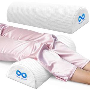 lot 1613 image: Everlasting Comfort Under Knee Pillow for Back Sleeping - Memory Foam Half Moon Leg Bolster Pillow for Back Pain, Thoracic Support
