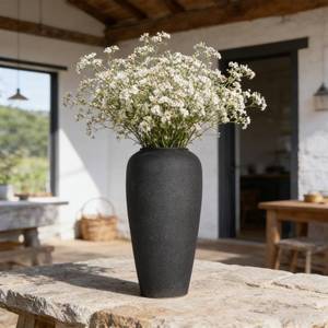 lot 1629 image: Rustic Ceramic Vase, 12.6in Black Farmhouse Tall Vase, Large Vintage Vases, Modern Terracotta Decor Vases for Home Decor, Living Room, Entryway, Table Centerpieces, Kitchen, Housewarming Gifts