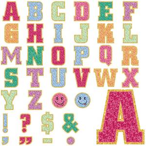 lot 1630 image: 136 Pcs 12 in Extra Large Bulletin Board Letter Decor Big Alphabet Letter Cutout Sticker Punctuation with Adhesive Dot Colorful Poster Wall Decal Classroom School Decor Teacher Education Learning Tool