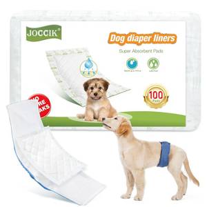 lot 1631 image: Dog Diaper Liners 100ct Super Soft and Absorbent Dog Diaper Booster Pads for Male Dog Belly Bands or Female Dog Diapers(Regular, 100pcs)