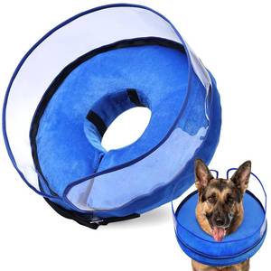 lot 1633 image: BARKLESS Inflatable Dog Cone for Large Dog to Stop Licking with Soft Guard