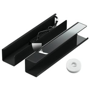 lot 1636 image: A 2 Pack No-Screw Cable Management Under Desk, Self-Adhesive Cord Organizer, Wire Management Tray for Office and Home (Black)