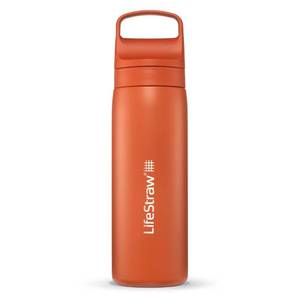 lot 2260 image: LifeStraw Go Series � Insulated Stainless Steel Water Filter Bottle, 18oz, Kyoto Orange, Removes Bacteria, Parasites, Microplastics, Improves Taste