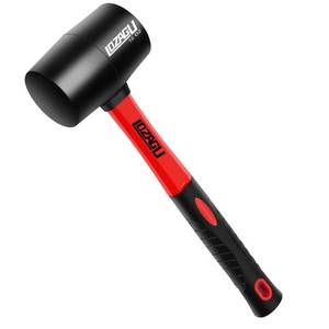 lot 2274 image: LOZAGU 16oz Rubber Mallet Hammer, Fiberglass Handle, Rubber Mallet for Flooring, Tent Stakes, Woodworking, Camping, Soft Blow Tasks without Damage