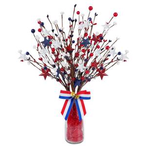 lot 2286 image: Patriotic Artificial Berry Stem Picks Red White Blue Star for 4th of July