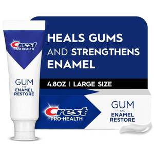 lot 2299 image: Crest Pro-Health Gum and Enamel Restore Toothpaste 4.8 oz Anticavity, Antibacterial Flouride Toothpaste, Clinically Proven, Gum, Sensitivity, and Enamel Protection