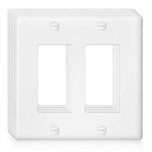 lot 2300 image: 4-Pack 2-Gang White Decorator Light Switch Outlet Wall Plate Cover