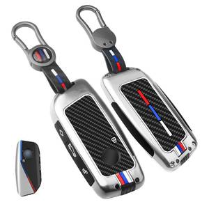lot 2302 image: A 1Pcs Heavy Zinc Alloy Key Fob Cover for BMW 2023-2025(Silver-CF)