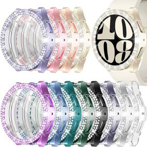 lot 2303 image: RICHONE 12-Pack Sparkling Case Compatible with Samsung Galaxy Watch 6 44mm Screen Protector, Soft TPU Face Cover 2 Row 110 Rhinestones Full Protective Bumper Case (12 Mixed Colors, SM-R940)