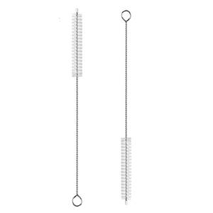 lot 2308 image: 2 Pack Straw Cleaner Brush, Reusable Metal Handles Straw Cleaner Brush Extra Long for Stanley Mug 40, 30, 20 oz, 10mm Wide for Sippy Cup, Water Bottle and Tubes (ClearClear)