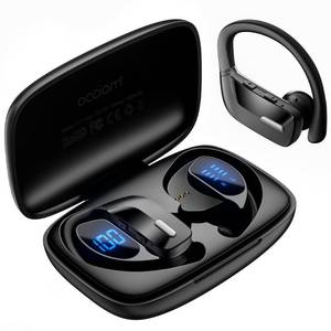 lot 2336 image: occiam Sport Wireless Earbuds Bluetooth Headphones 80hrs Playtime Deep Bass Ear Buds with Earhook Noise Cancelling Mic Waterproof Earphones for Workout Running Black