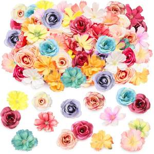 lot 2347 image: Hanaive 80 Pcs Mini Silk Flower Heads Small Fake Peony Daisy Rose Plum Blossom Bulk Artificial 3D Fabric Flower Heads Bulk for DIY Wedding Hair Dresses Crafts Decoration(Bright Color)