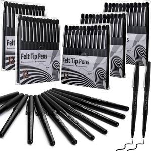 lot 2376 image: MotiMind 96 Pcs Black Felt Tip Pens 0.7mm Medium Point Pens Bulk, Felt Tip Markers for Journaling, Writing, Note Taking, Planner, Ideal for Office School Art Supplies Gift