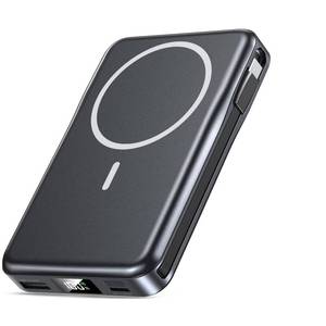 lot 2387 image: Magnetic Portable Charger 10000mAh, 20W Power Bank with Built in Cable
