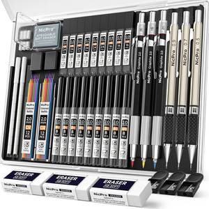 lot 2390 image: Nicpro 35PCS Art Mechanical Pencil Set, 3 PCS Metal Drafting Pencil