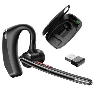 lot 2401 image: Bluetooth Headset V5.3, Wireless Headset with Dual Noise-Canceling Microphones, Portable Charging Case, 300H Standby Time, Hands Free Headphones for ComputerCell Phones, TruckerHomeOfficeWork