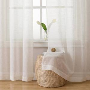lot 2403 image: Simplebrand Natural Linen Textured Sheer Curtains 84 inches Length 2 Panels Set, Sheer Curtains Light Filtering Rod Pocket Window Sheer Curtain Panels, Elegant Curtains and Drapes for Bedroom, 40in W