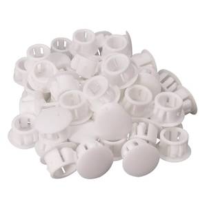 lot 2407 image: Alamic Hole Plugs 12in Plastic Flush Type Hole Plugs Snap in Locking Hole Tube Screw Caps Drilling Cover Plugs Fastener Covers for Kitchen Cabinet Furniture White 50 Pack
