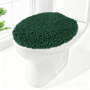 lot 2430 image: BAAHRNOM Soft Chenille Toilet Lid Cover 19.5Lin x 18.5Win Machine Washable