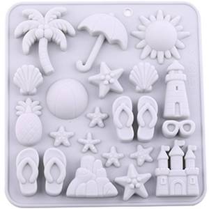 lot 2432 image: AIBOYA 22 Cavity Summer Beach Theme Silicone Candy Molds