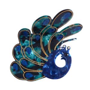 lot 2453 image: Fancy Peacock Hair Clip,Novelty Acetate Claw Clips,Small Hair Clips for Women,Funny Hair Clips,Green