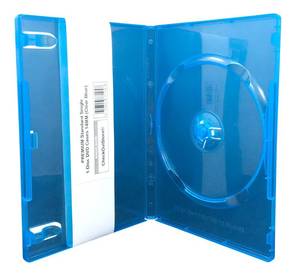 lot 3291 image: CheckOutStore (6) Premium Standard Single 1-Disc DVD Cases 14mm (Clear Blue)