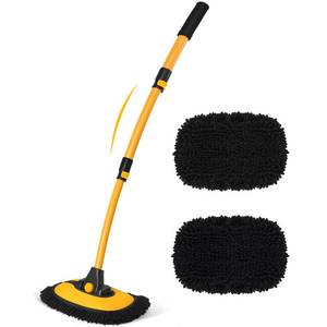 lot 3295 image: HIPPIH 15° Curved Car Wash Brush with Long Handle, 2 Scratch-Free Mop Heads