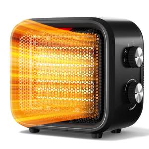 lot 3298 image: Csakri Small Space Heater,1500W PTC Mini Desk Heater,Portable Thermostat Heater,2S Fast Heat Quiet Safe for Bedroom Office