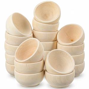 lot 3302 image: 30 Pcs 2.2 in Small Wooden Pinch Bowls for Craft Mini Wood Bowl Unfinished