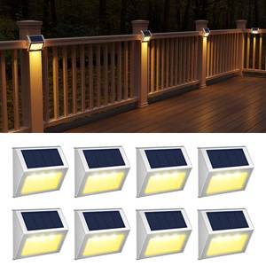 lot 3304 image: JSOT Solar Lights Perfect for Deck, Fence, Stair, Step Decor-Warm White-8P