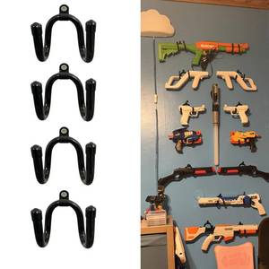 lot 4065 image: Pmsanzay 4 Pack Universal Game Controller Organizer - Wall Mount Rack for Nintendo Wii Remote Controller Accessories