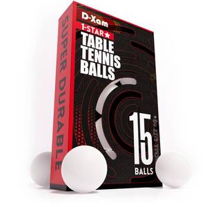 lot 4069 image: D-Xam 15 Pack White Ping Pong Balls 1 Star 40mm Official Size High Bounce Professional ABS Table Tennis Ball for Training and Practice - Durable High Performance