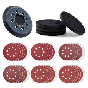 lot 4074 image: 5 inch DeWalt DWE64236423K, DWE64216421K, DCW210B Random Orbital Sander Replacement Pad with 5 inch 8 Hole Hook Loop Foam and Sanding Backing Pads Sanding Discs Include 100150180240320400 Grit