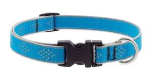 lot 4087 image: Lupine Reflective Dog Collar 34in Wide Blue Diamond Adjusts from 13in to 22in