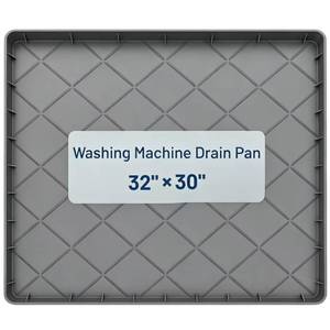 lot 7215 image: Washing Machine Drain Pan, 32 x 30 Inch Large Silicone Mat, Washer Anti Vibration Pads, Non-slip Waterproof Washer Drip Tray Protects Floors Under Refrigerators, Air Fryers, and Coffee Machines.