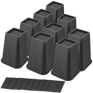 lot 7446 image: shouwuhho Bed Risers 8 Inch Heavy Duty, Furniture Risers Lifts 12in 8in 4in for Table, Desk Leg, Sofa, Couch, Adjustable Bed Frame Risers Supports Up to 6,000 Lbs, Black, 9 Pack