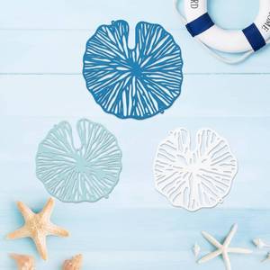 lot 8181 image: Pelopy 3 Pcs Coastal Coral Wall Art Rustic Metal Hollowed Coral Wall Decor Ocean Nautical Theme Sign for Beach Theme Bathroom Bedroom Living Room Lake House Summer Home Decoration