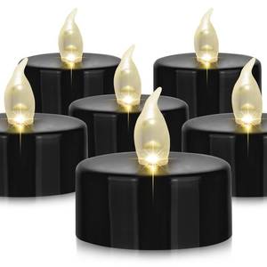 lot 8186 image: Battery Operated LED Tea Lights Flameless Flickering Candles 24PACK Black