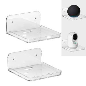 lot 8214 image: Wall Mount Floating Shelves for 2 Pcs Camera Mini Speaker Shelf Baby Monitor - Clear Mini Shelf Flexible Use for Wall Space in Bedroom Bathroom Kitchen Living Room